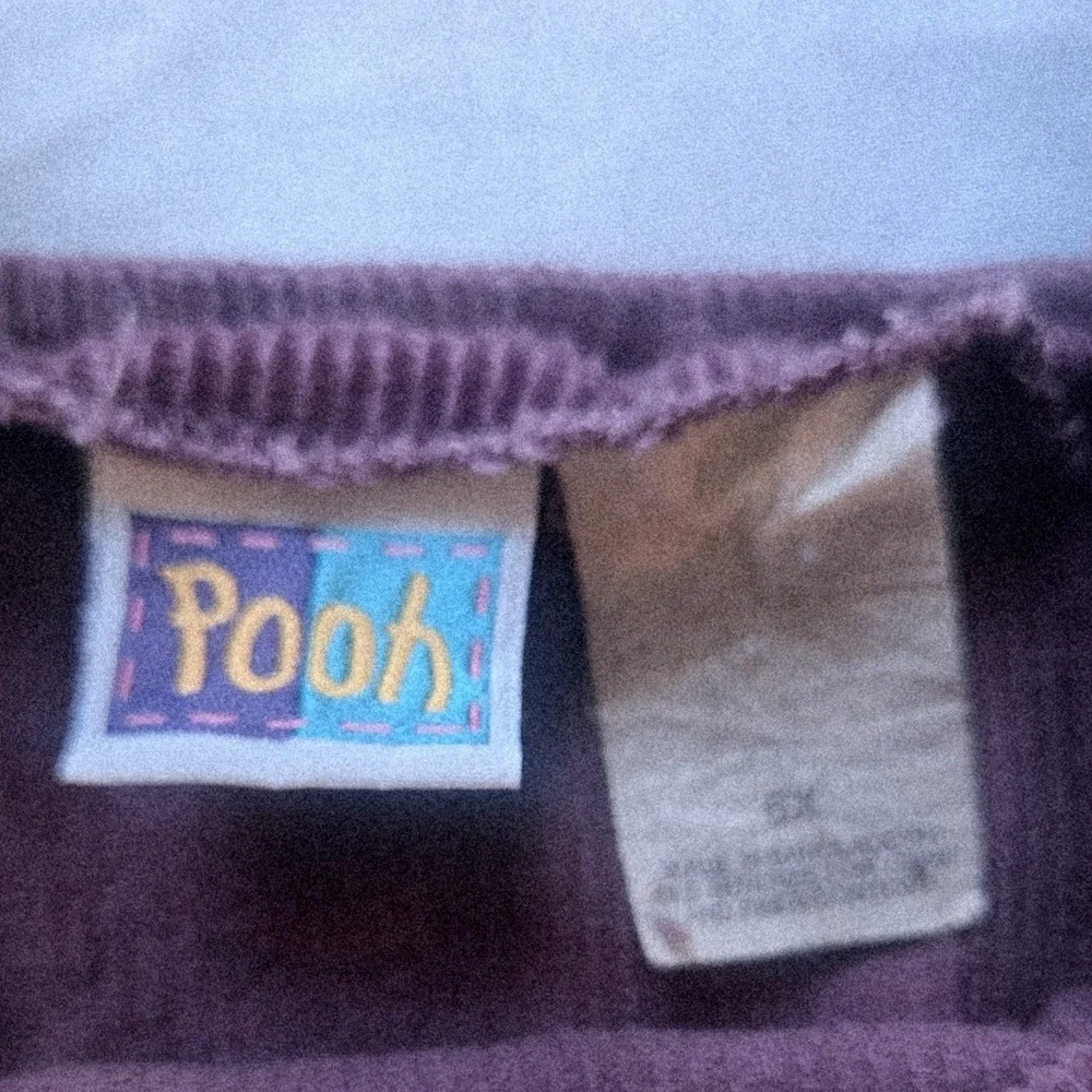Vintage‎ Disney Winnie the Pooh Girls Purple Corduroy Jumper Dress Set Size 6X